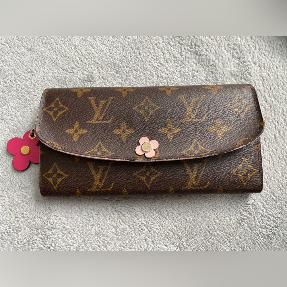 Louis Vuitton Brown and Gold Monogram Emilie Wallet